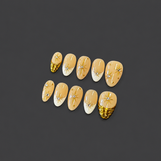 Gilded French Short – Gold French Tip Press-On Nails