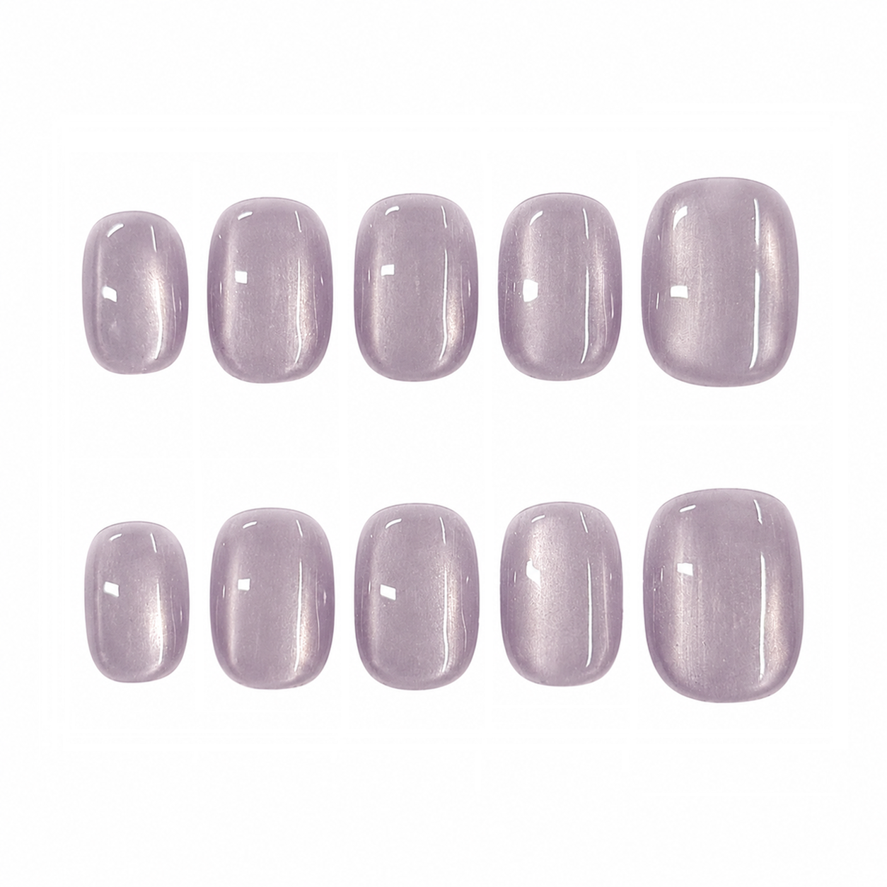 Lavender Pearl Cat Eye Nails - Short Square Purple Press-On Nails