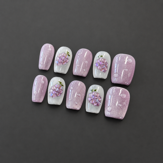 Jelly Grapev – Purple Jelly Gem Press-On Nails