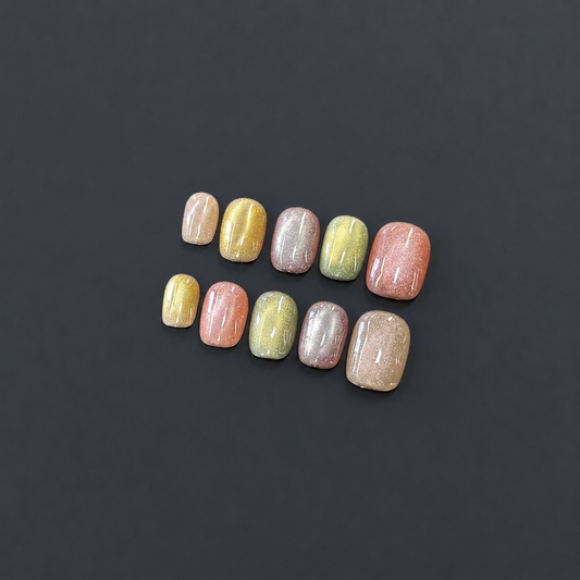Daydream – Pastel Rainbow Cat Eye Press-On Nails
